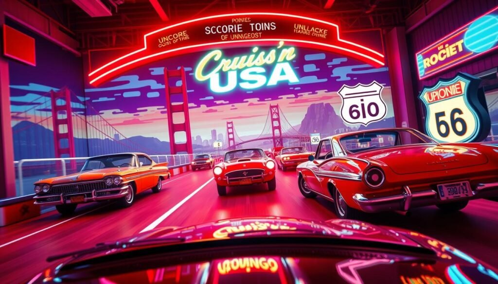 Cruis’n USA punkty odblokowywanie tras ulepszenia